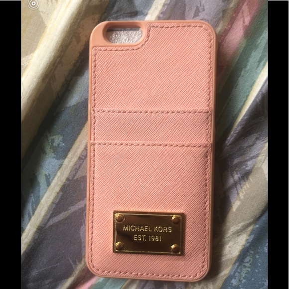 Michael Kors iPhone 6/6s Saffino Leather Pink Case - Picture 1 of 2